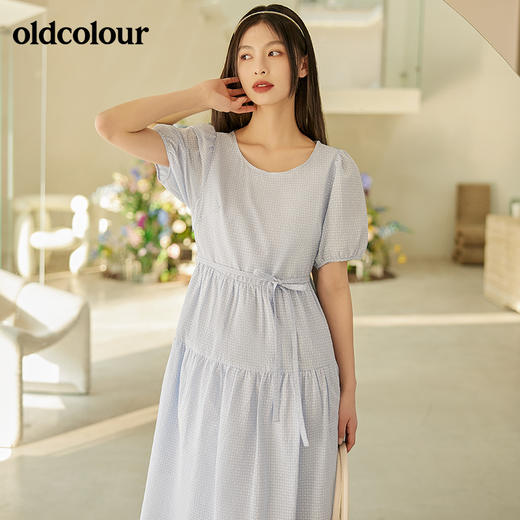 oldcolour2022春夏新款休闲圆领连衣裙BO21101012 商品图3