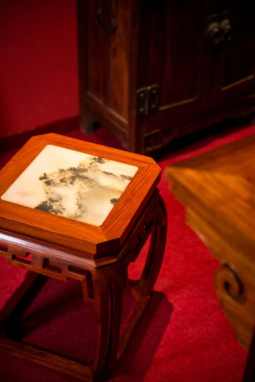 红桥红  家具严选  缅甸花梨（大果紫檀）  【云石面 仿故宫文竹方凳】 商品图5