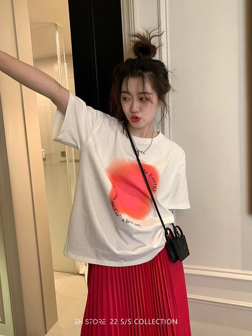 黛唯梵2022夏季韩版新款刺绣小熊撞色短袖T恤女休闲百搭高腰ins潮牌上衣出游清凉国庆 商品图4