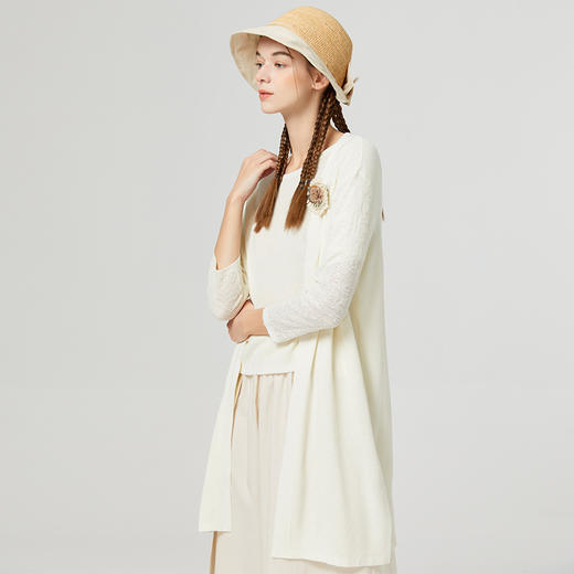 Famecoco范可儿温柔系穿搭薄外套春夏新款小香风针织开衫女F223DA002 商品图4