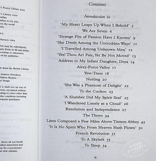 预售 【中商原版】Collectors Library系列：华兹华斯诗歌选集 英文原版 Selected Poems 威廉·华兹华斯 William Wordsworth 商品图4