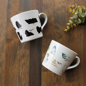 日本进口丸モ高木陶器温感马克杯高木陶器手作热感变色猫咪和狗狗咖啡杯节日礼物马克杯