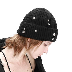  NUTH 金属撞钉装饰针织帽毛线帽百搭