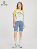 ELAND衣恋2022年春季新款宽松休闲时尚两粒扣复古时髦牛仔短裤女EETJC24H3B 商品缩略图0