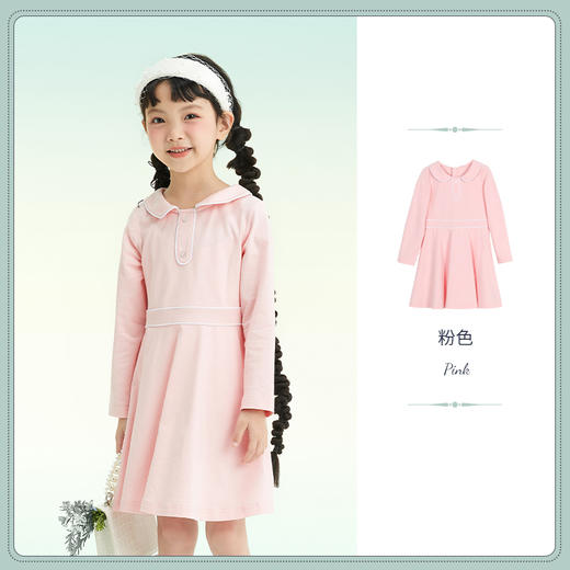 mettekids儿童连衣裙2022春季新款女童裙子潮洋气时髦粉色公主裙 商品图6