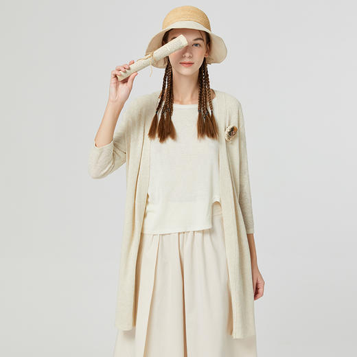 Famecoco范可儿温柔系穿搭薄外套春夏新款小香风针织开衫女F223DA002 商品图1