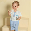 棉果果夏季男童纯棉小绅士短袖对开连体衣M212722222345 商品缩略图0