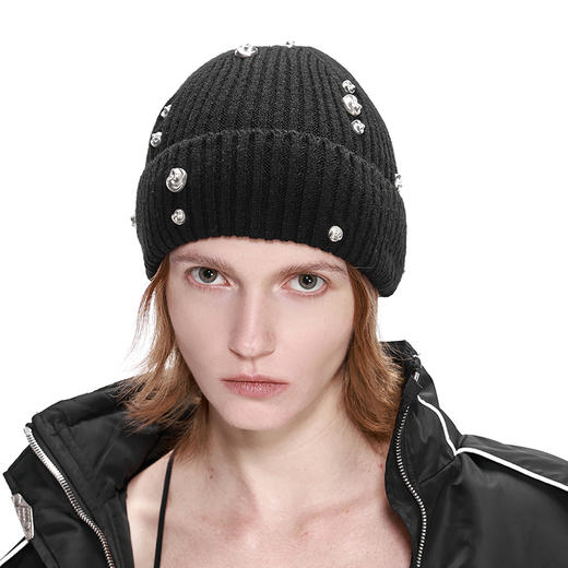  NUTH 金属撞钉装饰针织帽毛线帽百搭 商品图2