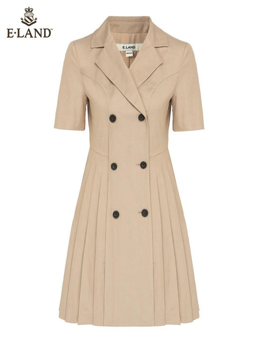 ELAND衣恋气质时尚双排扣通勤优雅西装百褶裙女EEOWC23H1C 商品图4