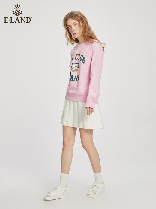 ELAND衣恋2022年春季新款清新时尚宽松休闲字母印花圆领卫衣女EEMTC23Q1N 商品图2