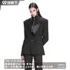   NUTH拼皮打褶宽肩修身廓形黑色西服小高领收腰西装 商品缩略图3