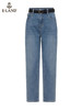 ELAND衣恋2022年春季新款时尚复古设计感高腰宽松显瘦牛仔裤女EETJC23H2C 商品缩略图4