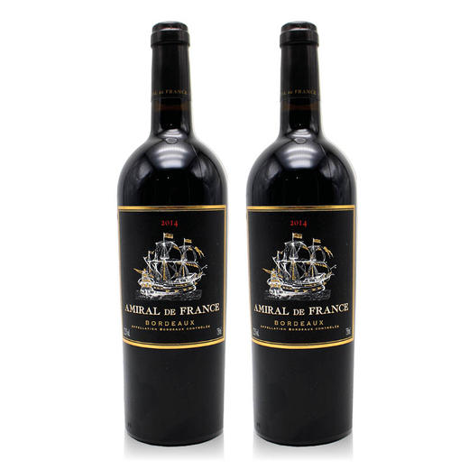 【双瓶优惠】艾米黛芳红葡萄酒 Amiral de France Rouge AOC Bordeaux 2*750ml 商品图0