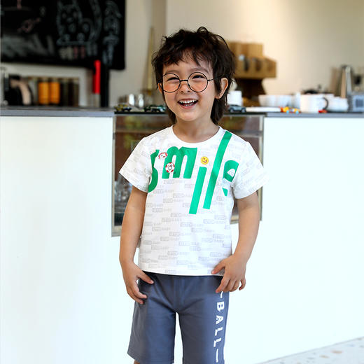 棉果果夏季男童字母纯棉满印短袖T恤M212140222271 商品图0