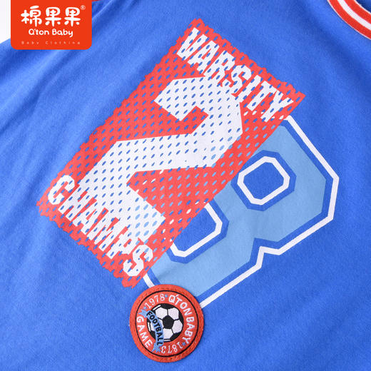 棉果果夏季男童纯棉假两件短袖连体衣运动休闲风M212727222344 商品图4