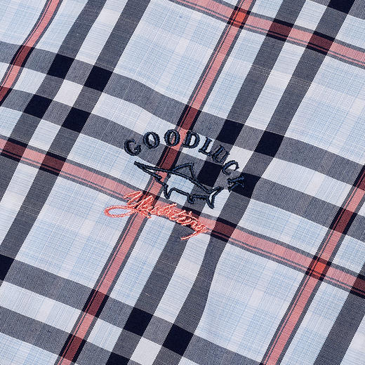 GOOD LUCK/德鲨经典格纹亲肤柔软舒适短袖衬衫LY11416-858 商品图7