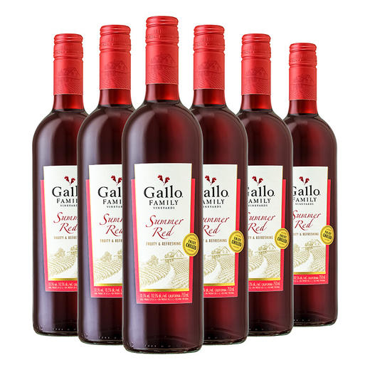 建发酒业 美国原瓶进口红酒 嘉露家族庄园夏日红葡萄酒甜型 750ml 微醺果酒 整箱 商品图0