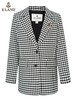 ELAND衣恋复古格纹时尚休闲学院风气质西装外套女EEJKC23N3B 商品缩略图4