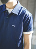 工装优选 美式复古蓝染翻领POLO衫T恤克莱因蓝短袖纯棉打底衫男夏 商品缩略图1