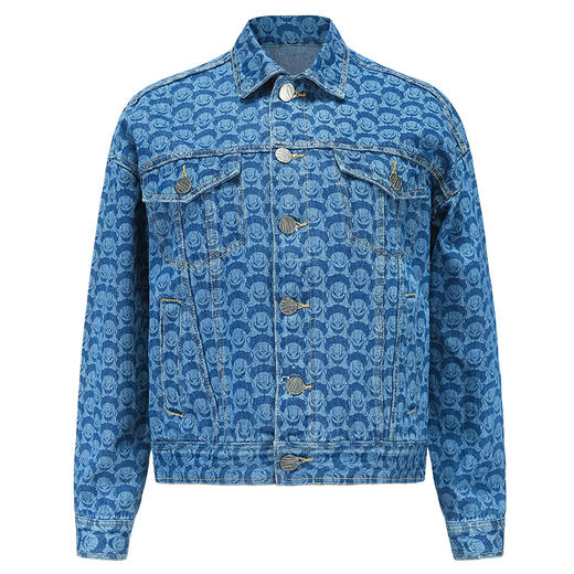  NUTHLogo Jacket牛仔短外套女烧花满印LOGO宽松水洗牛仔夹克外套 商品图4