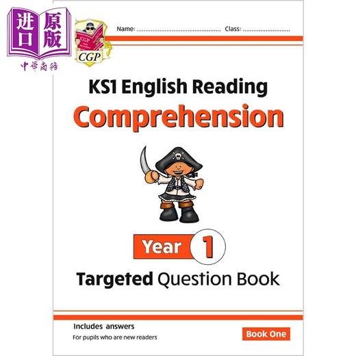 预售 英国CGP原版 KS1 English Targeted Question Book Comprehension 小学1年级英语阅读理解练习套装2册 含答案 商品图1