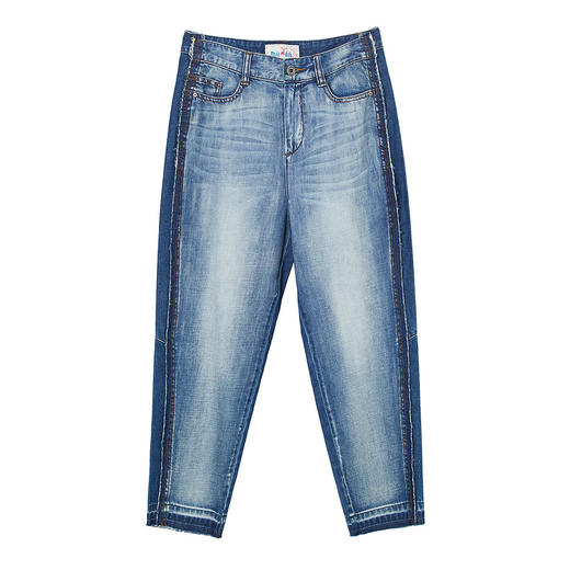 谜底2022夏季新款纯棉牛仔裤宽松显瘦哈伦裤直筒裤225MK6069 商品图4