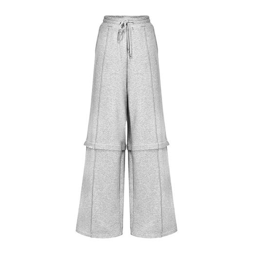 NUTH宽松直筒卫裤休闲裤高腰百搭阔腿裤灰色 Casual Pants 商品图3