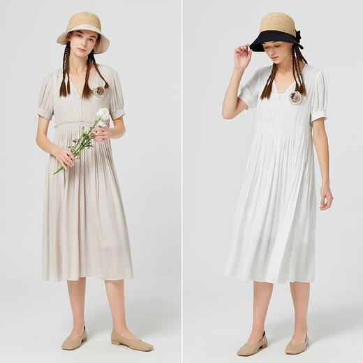 Famecoco范可儿法式连衣裙春夏季女裙子质感高级感轻熟风F223FA057 商品图4