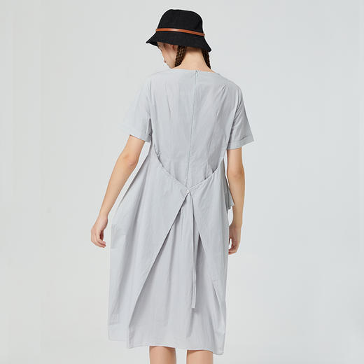 Famecoco范可儿纯棉不对称连衣裙女夏荷叶边长裙气质超仙F223FA006 商品图1