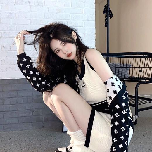 纯欲风甜辣套装2022新款小众外套开衫性感吊带气质包臀裙子三件套国庆清明出游 商品图7