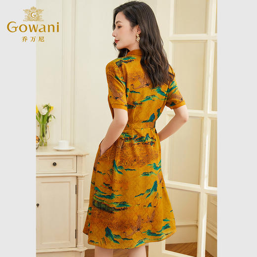 乔万尼真丝连衣裙女夏新款桑蚕丝印花真丝桑蚕丝连衣裙EF2E331 商品图4
