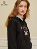 ELAND衣恋2022年春季新款宽松休闲抽绳连帽时尚印花减龄卫衣女EEMTC23H1M 商品缩略图3