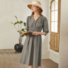 Famecoco范可儿V领收腰连衣裙灯笼袖初恋感长裙夏季减龄F223FA020 商品缩略图3