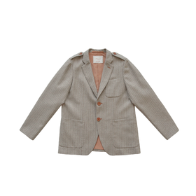 BanL/BLV698A/奶茶棕橘条羊毛西服