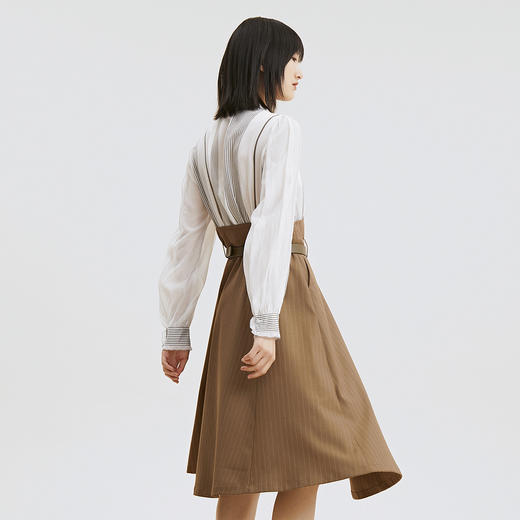 谜底2022夏季新款复古浪漫假两件收腰灯笼袖连衣裙225ML6073 商品图2