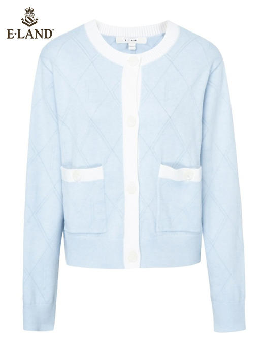 ELAND衣恋温柔清新甜美舒适圆领短款针织开衫女EECKC23Q3N 商品图4