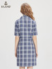 ELAND衣复古优雅别致格纹通勤西装式连衣裙女EEOWC24N7B 商品缩略图2