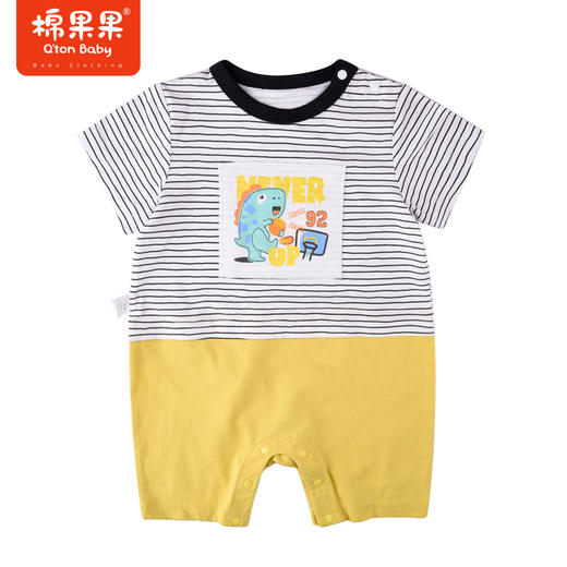 棉果果夏季男童纯棉假两件短袖连体衣M212727222279 商品图2