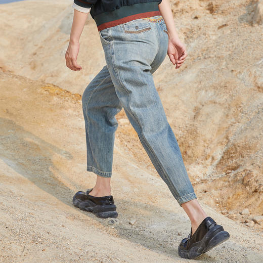 MIIDII/谜底21秋新复古年轻纯棉老爹牛仔裤225MK6001 商品图2