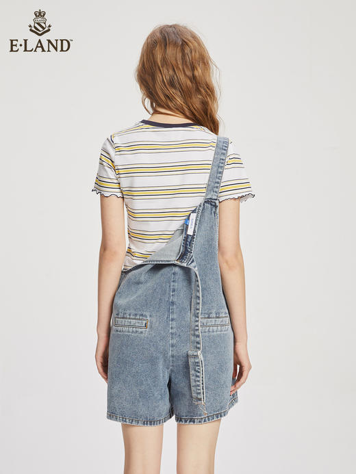 ELAND衣恋小个子俏皮可爱减龄显瘦背带牛仔短裤女EETJC24H2M 商品图1