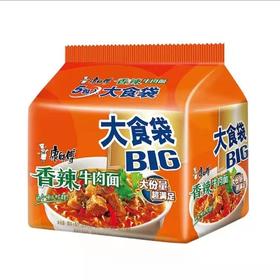 144克*5袋*6组 康师傅大食袋五包 香辣牛肉面