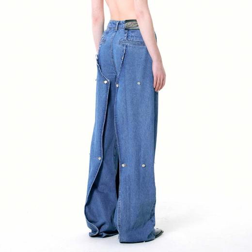  NUTH 多铆钉牛仔裤原创设计感高腰显瘦阔腿裤宽松百搭直筒长裤 商品图2