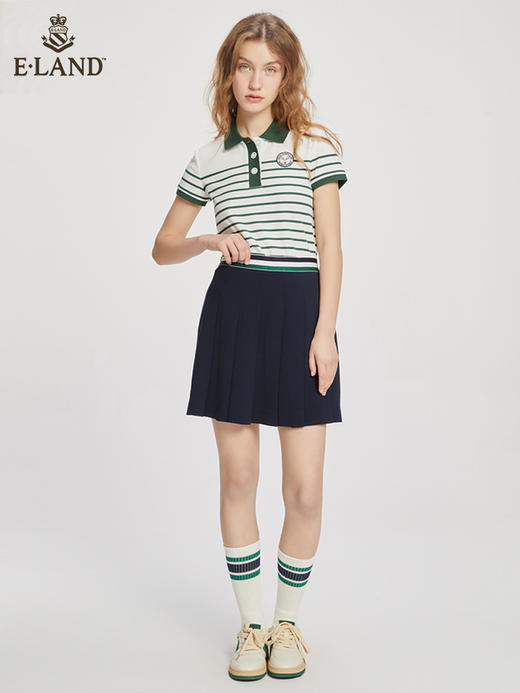 ELAND衣恋减龄时尚松紧裤腰青春学院风百褶裙女EEWHC24H1M 商品图0