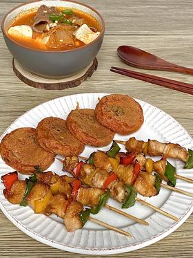 空气炸锅 | 鸡肉串+泡菜煎饼+泡菜汤