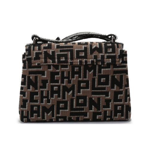 Longchamp/珑骧【21秋冬新款】女士ROSEAU系列迷你款字母图案织物/配皮单肩斜挎包竹节包 10115 HXJ 商品图1