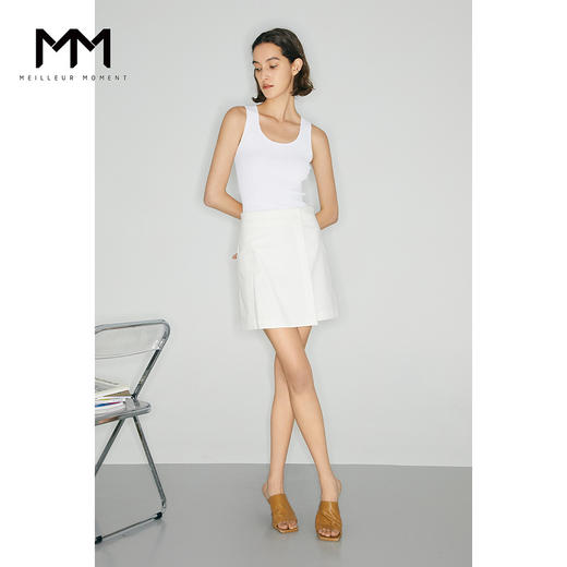 【商场同款】麦檬夏不规则下摆叠褶开叉半身裙5C6141671 商品图1