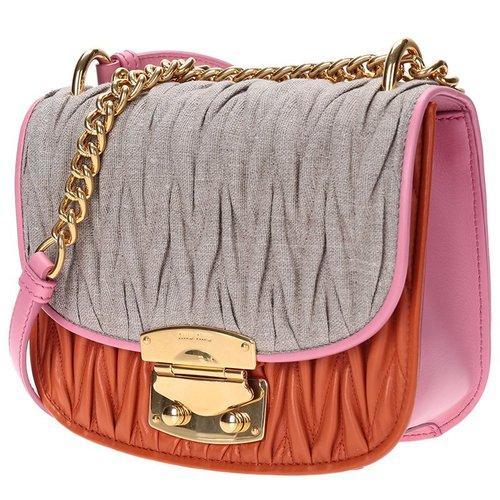 【现货秒发】MiuMiu/缪缪 女士织物/配皮单肩斜挎包 5BD025 2EGJ 商品图1