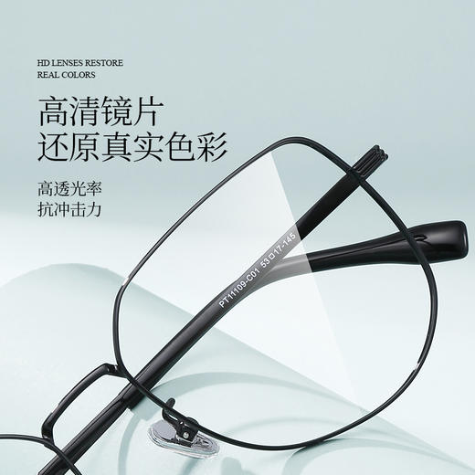 【特价秒杀款】普莱斯PT11109 合金+B钛 多边全框 商品图4