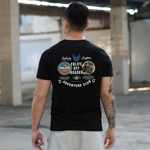 2022自由基地FB原创设计越野车硬派团队定制T恤衫潮流休闲半袖体T NMT-1812 商品图0