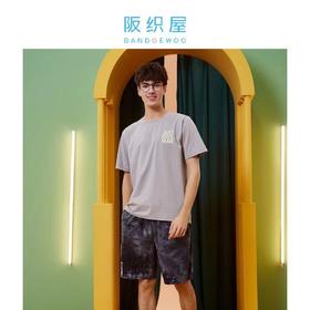 阪织屋棉质扎染印花男士短袖短裤套头套装393165011003